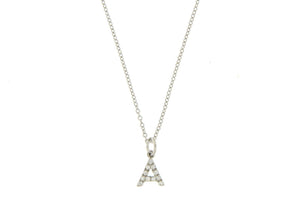 Personalized Diamond Necklace Single Letter - Natkina