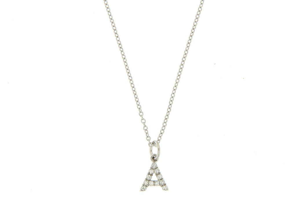 Personalized Diamond Necklace Single Letter - Natkina