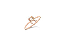 Load image into Gallery viewer, Personalized Diamond Ring 1 letter - 7mm - Natkina
