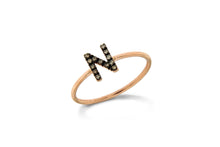 Load image into Gallery viewer, Personalized Diamond Ring 1 letter - 7mm - Natkina
