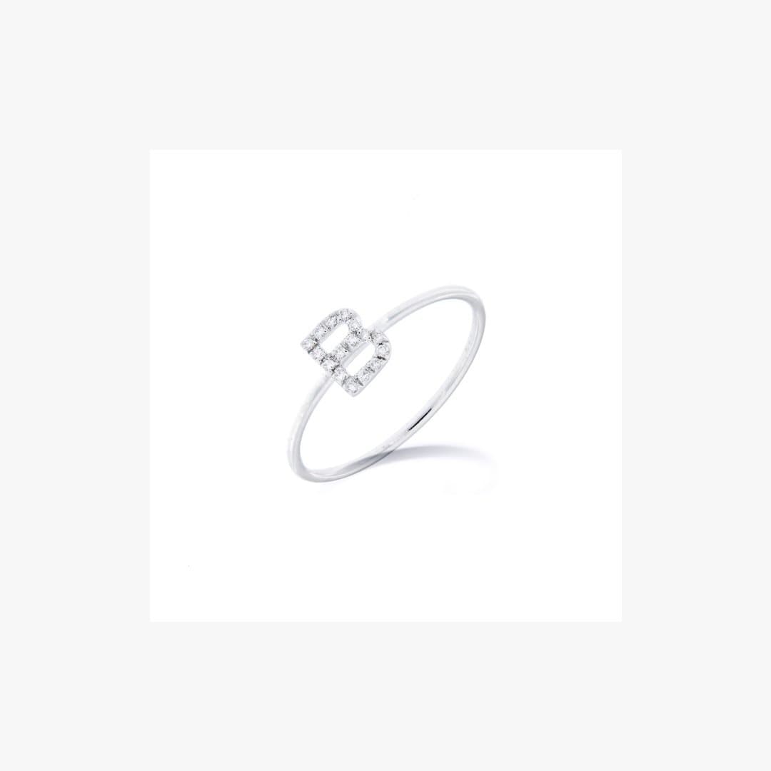 Personalized Diamond Ring 1 letter - 7mm - Natkina
