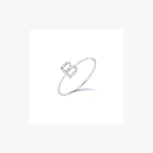 Personalized Diamond Ring 1 letter - 7mm - Natkina