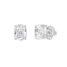 Load image into Gallery viewer, Rectangular Diamond Imitation Silver Stud Earrings
