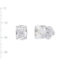 Load image into Gallery viewer, Rectangular Diamond Imitation Silver Stud Earrings
