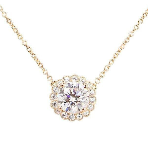 Solitaire Big Simple Silver Pendant