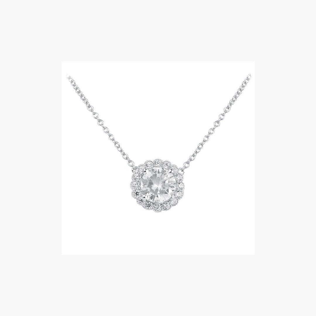 Solitaire Big Simple Silver Pendant - Natkina