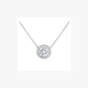 Solitaire Big Simple Silver Pendant - Natkina