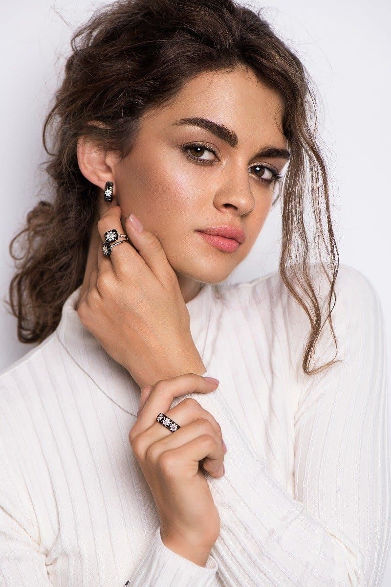 Square Star Black Diamond Ring - Natkina