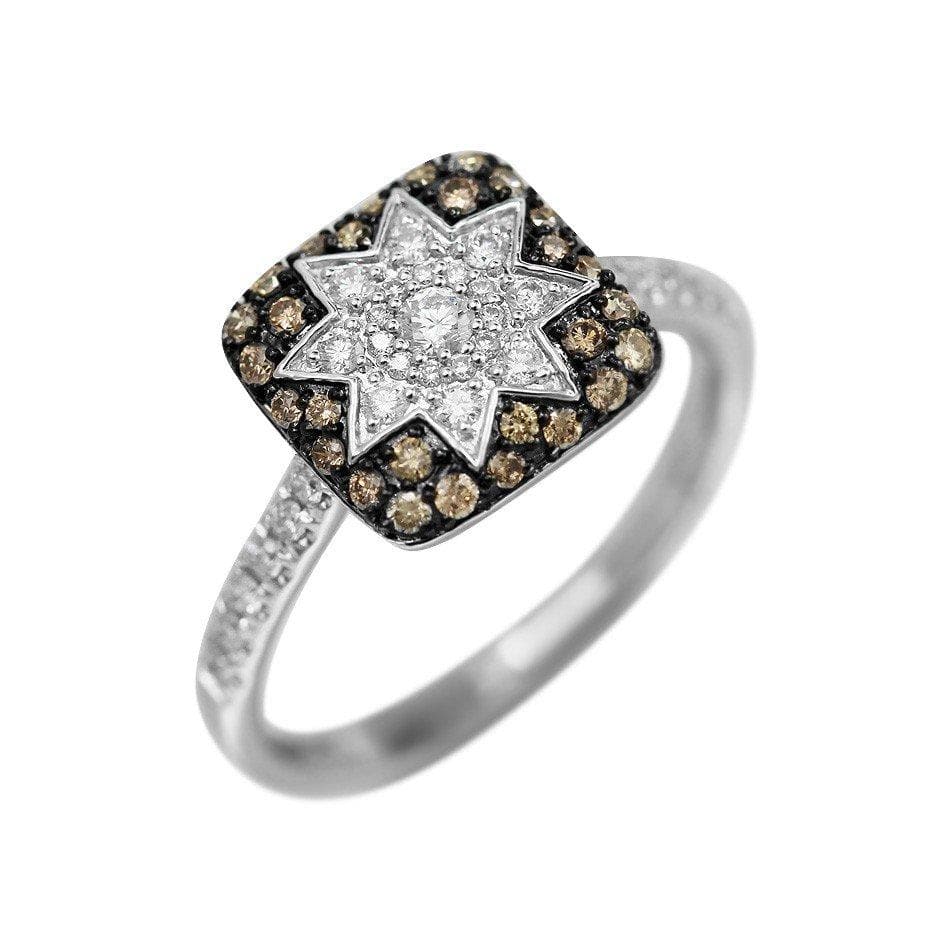Square Star Champagne Diamond Ring - Natkina