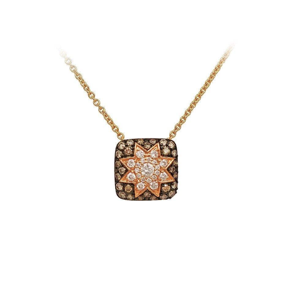 Square Star Necklace Champagne Diamond - Natkina