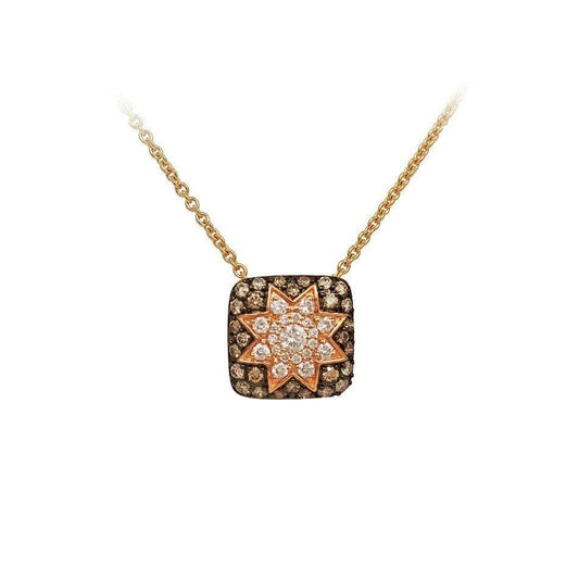 Square Star Necklace Champagne Diamond - Natkina