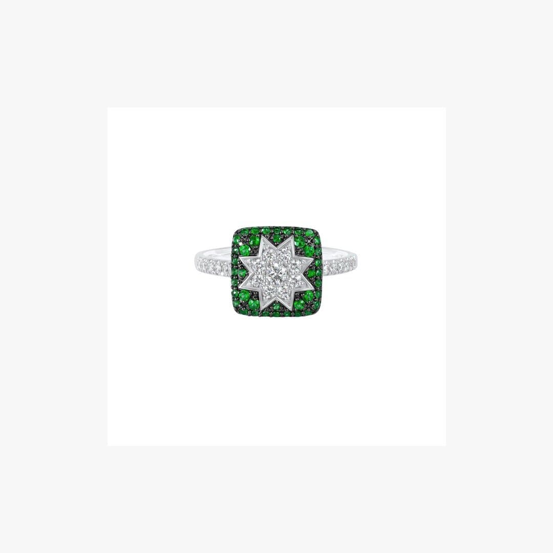 Square Star Ring Tsavorite - Natkina