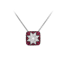 Load image into Gallery viewer, Square Star Ruby White Diamond Necklace - Natkina
