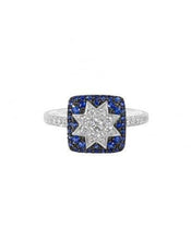 Load image into Gallery viewer, Square Star Sapphire White Diamond Ring - Natkina
