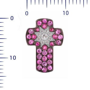 Star Cross Pendant Ruby - Natkina
