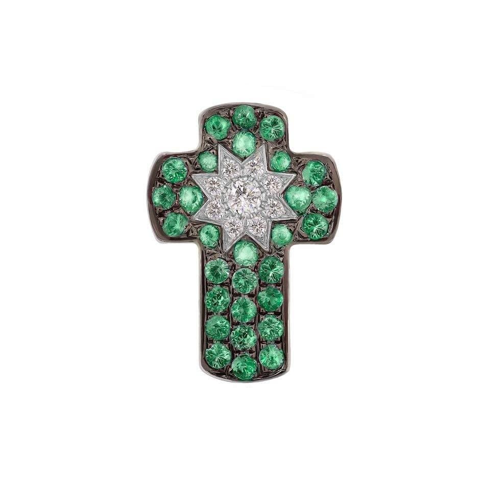 Star Cross Pendant Tsavorite - Natkina