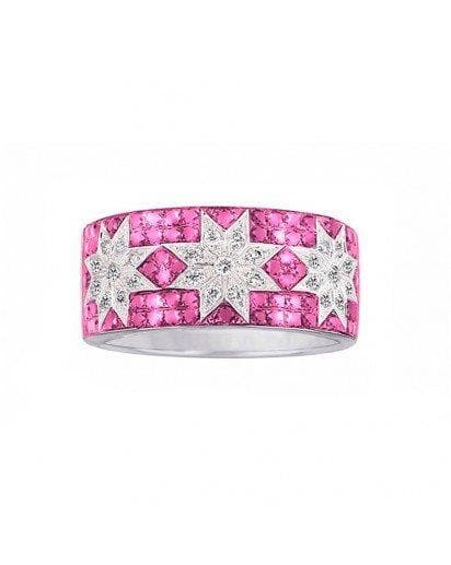 Trio Star Ring wide Pink Sapphire - Natkina