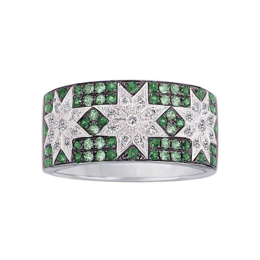 Trio Star ring wide Tsavorite - Natkina