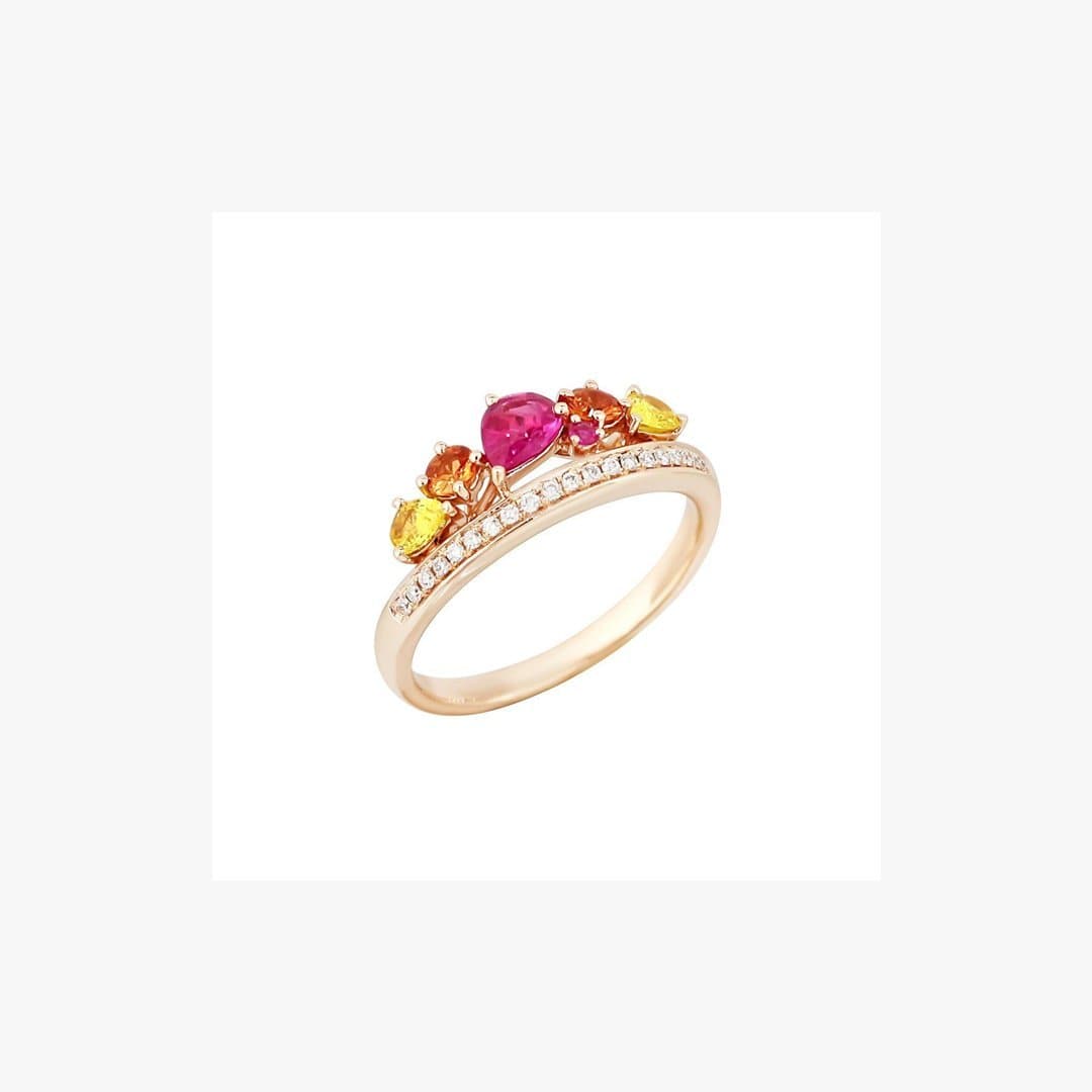 Yellow Rainbow Sapphire Ring - Natkina